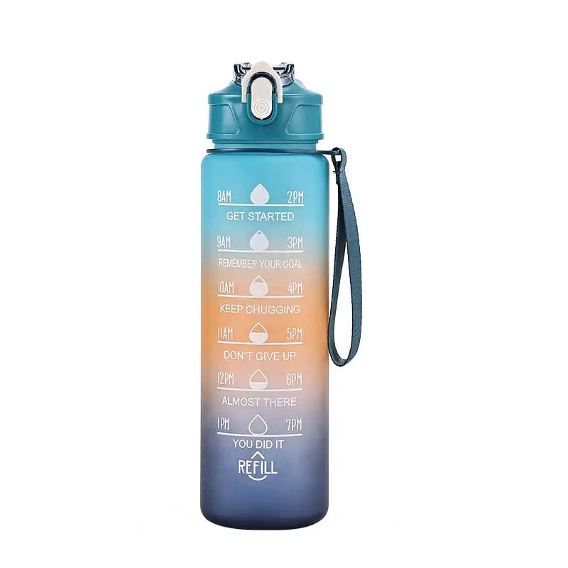 Sports Water Bottle with Time-Tracking Straw – Flip Lid, Leak-Proof, 750ml