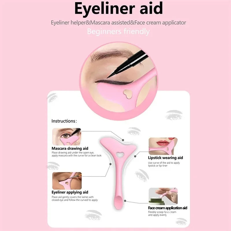 Silicone Eyeliner & Lipstick Stencil Aid – Reusable Wing Tip Makeup Tool