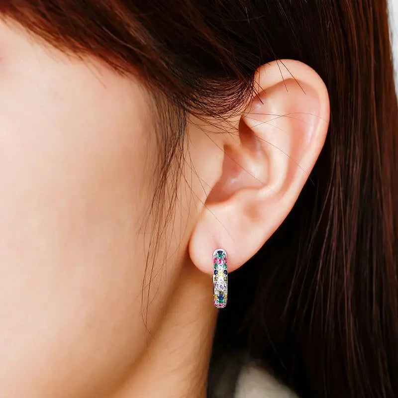 2pcs/pair Fashion Cute, Versatile and Charming Trendy Colorful Round Hoop Earrings for Women Men, Valentine's Day Birthday Gifts