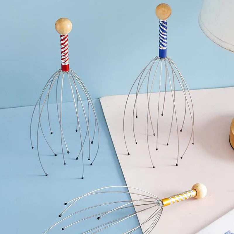Octopus Head Scalp Massager – Stainless Steel Stress Relief Brain Scratcher