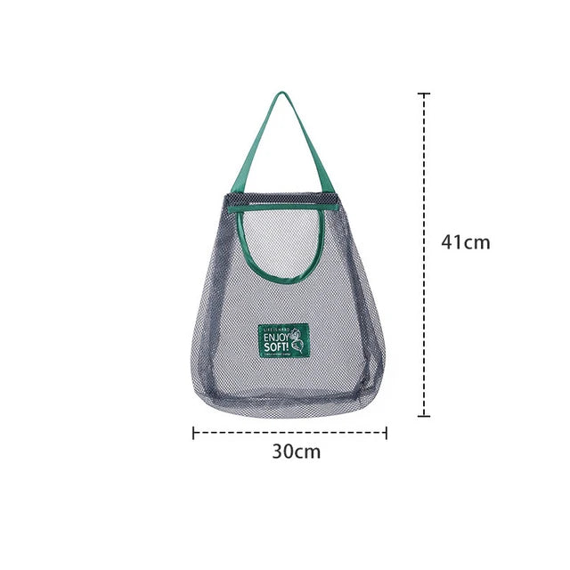 Reusable Kitchen Hanging Mesh Storage Bag – Fruit, Vegetable & Garlic Net Bag