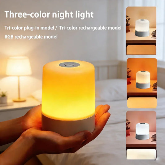 RGB LED Desk Lamp – Dimmable Rechargeable Touch Screen Bedside Reading Light