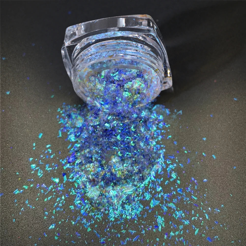 Chrome Mirror Nail Powder – Holographic Laser Silver & Gold Glitter Pigment