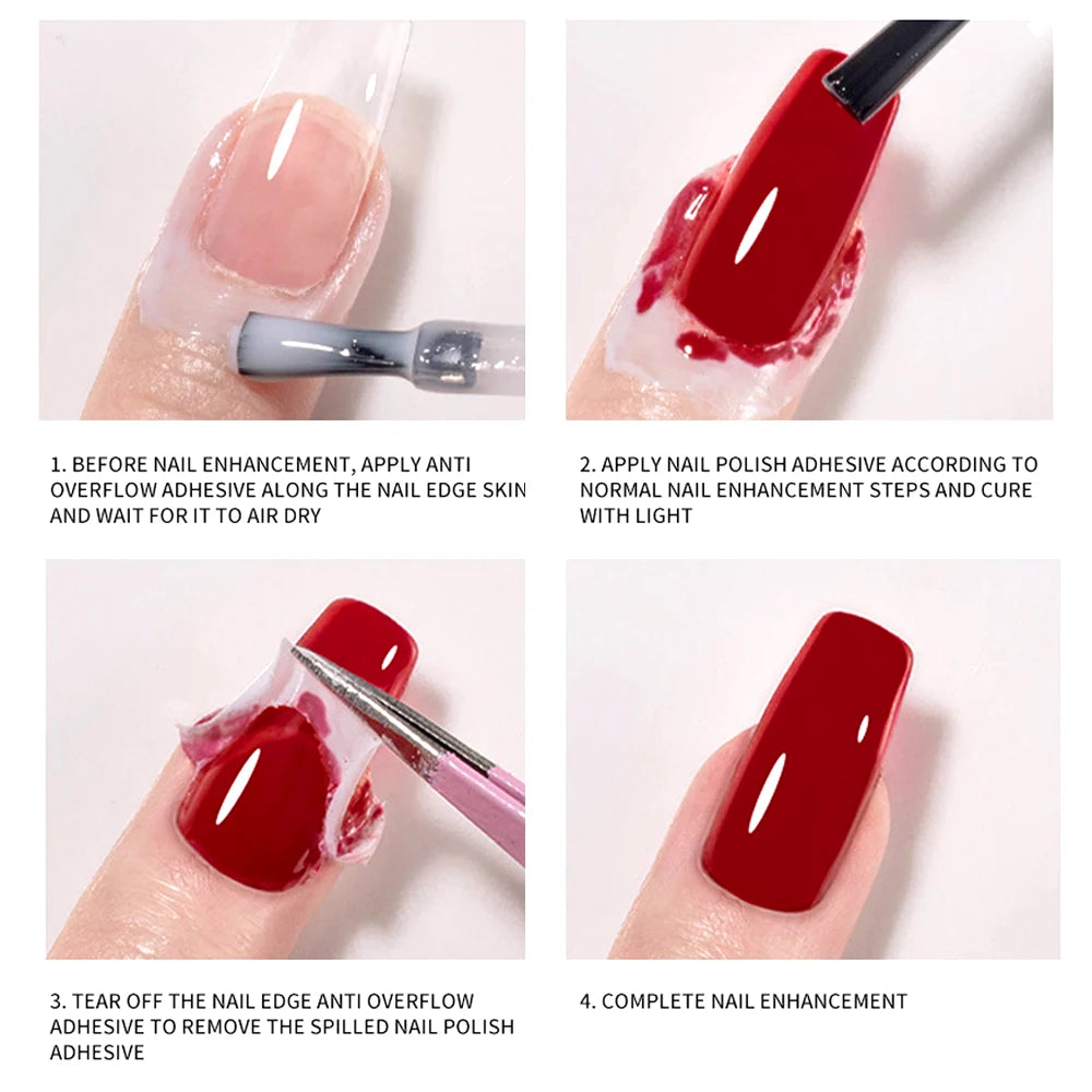 15mlNail Peel Off Liquid Anti-Overflow Glue Edge Latex Tape, Nail milk pad Peel OffCuticle Guard Nails Finger Lacquer Protectors