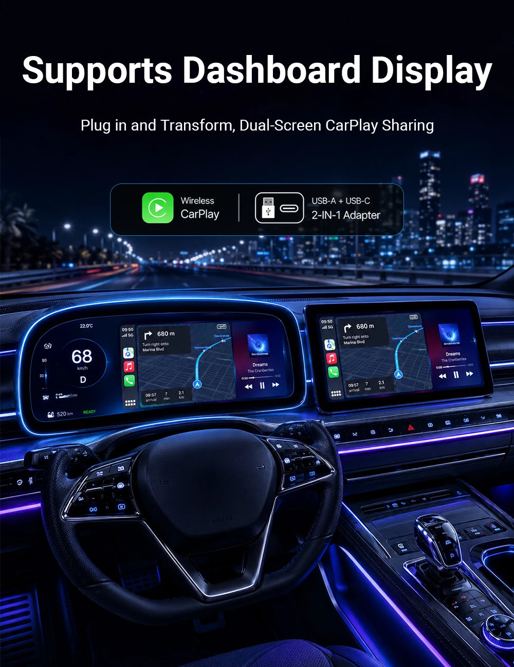 New Super Mini Carplay AI Box Wired to Wireless CarPlay/Android Auto 2in1 Box 5GHz WiFi5 for 99% Original Wired CarPlay/Auto Car