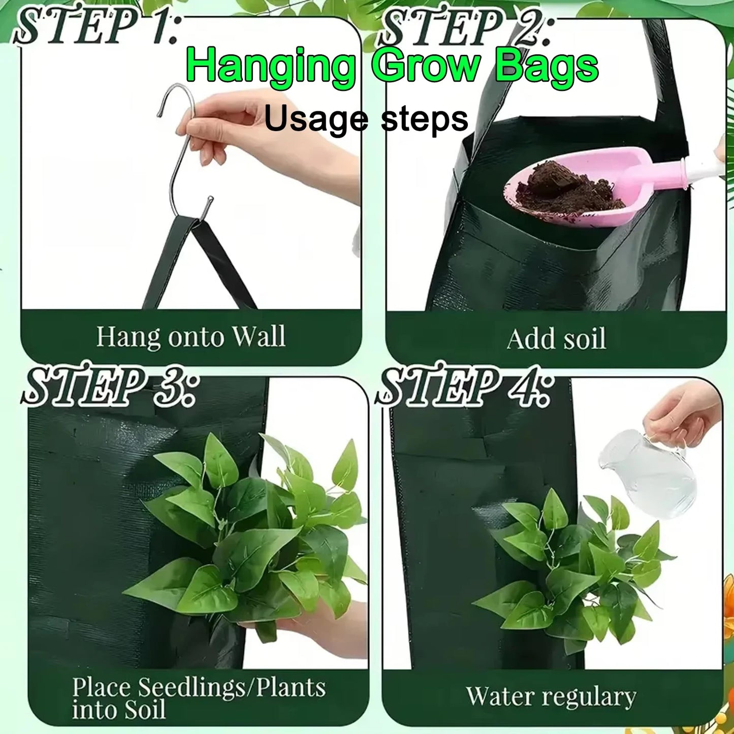 Hanging Grow Bags for Strawberries Tomatoes Hanging Planting Grow Bag Vertical Garden  Strawberry Planter Pot Aeroponic Tower