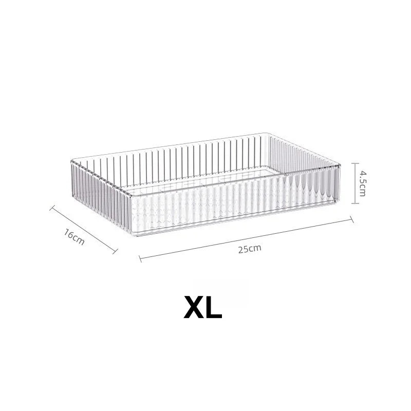 Stackable Acrylic Drawer Organiser Trays – Clear Makeup & Bathroom Vanity Storage Bins