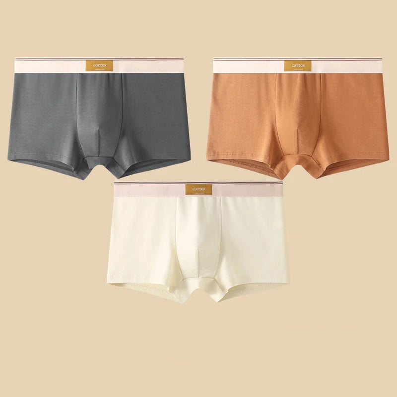 3-Pack Men's Breathable Cotton Boxer Shorts – Comfortable Everyday Underwear
