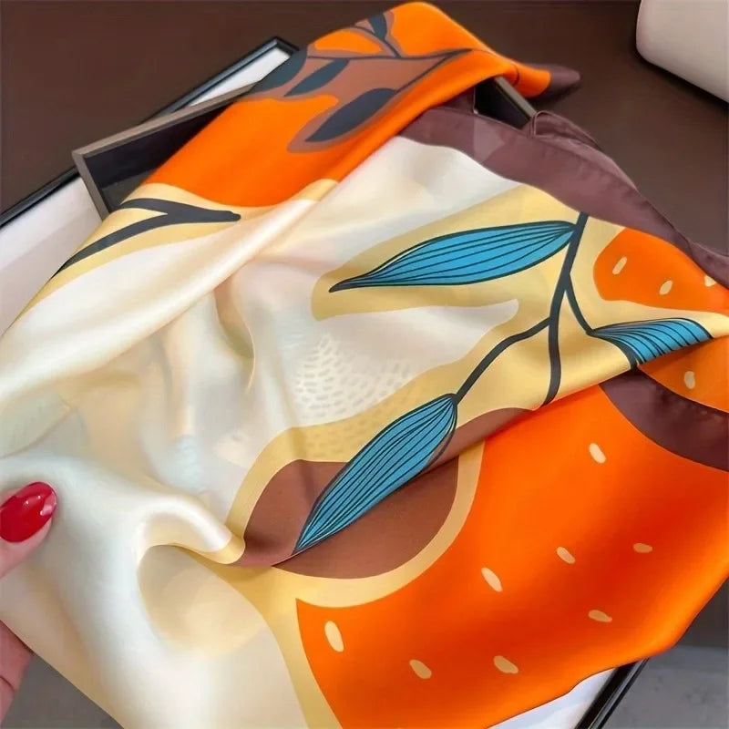 70cm Polka Dot Printed Silk Scarf Women Simulated Silk Elegant and Versatile Headwear Bag Accessories Clothing Square Scarf