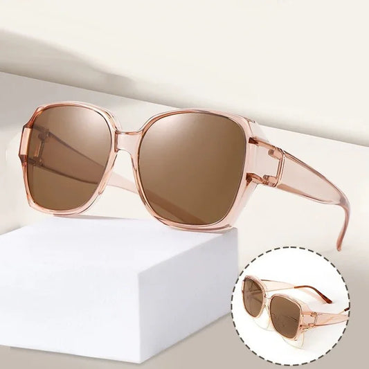 Round Frame Polarized Clip-On Sunglasses – Prescription Glasses Cover