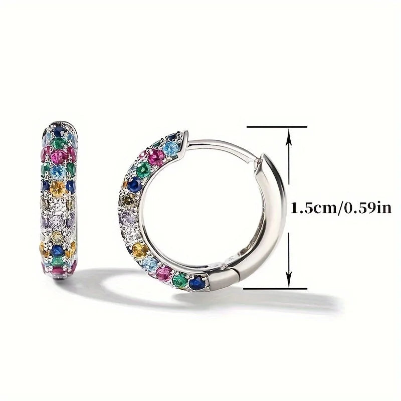 2pcs/pair Fashion Cute, Versatile and Charming Trendy Colorful Round Hoop Earrings for Women Men, Valentine's Day Birthday Gifts