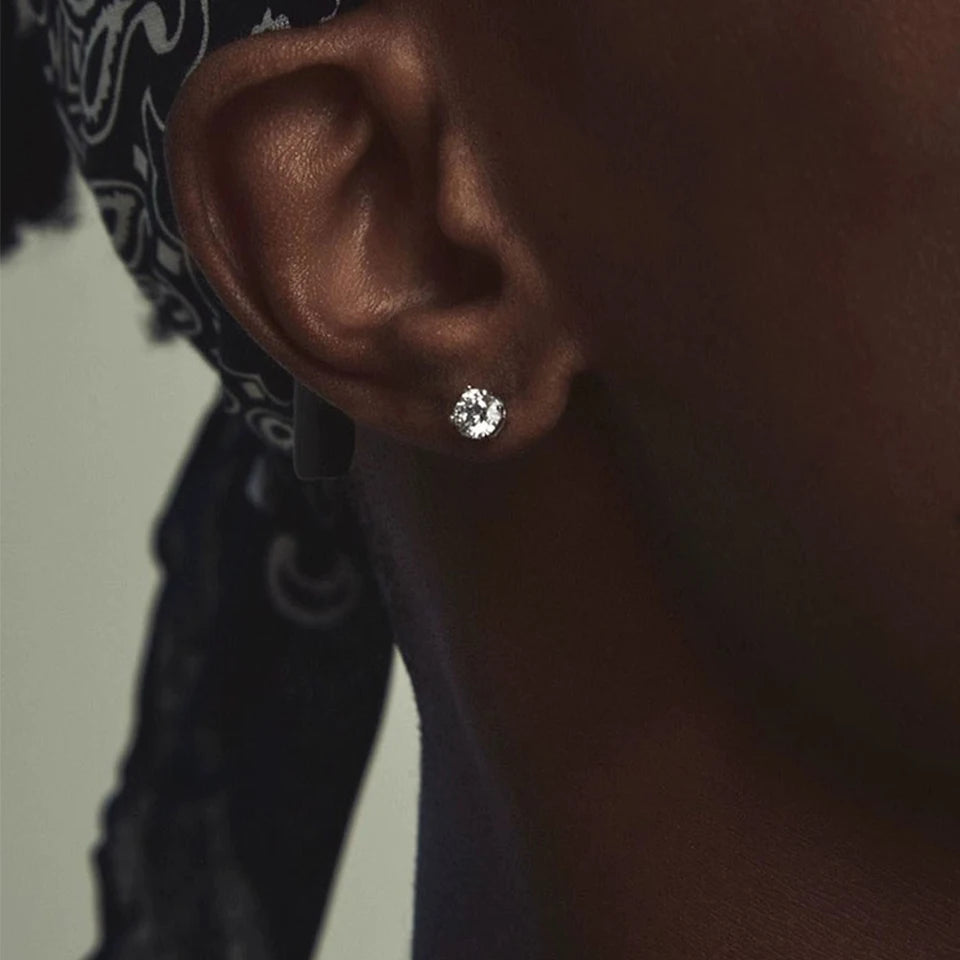 Punk round Zircon Magnetic Ear Studs Crystal CZ Non Piercing Jewelry for Men And Women Strong Magnet Clip Earrings