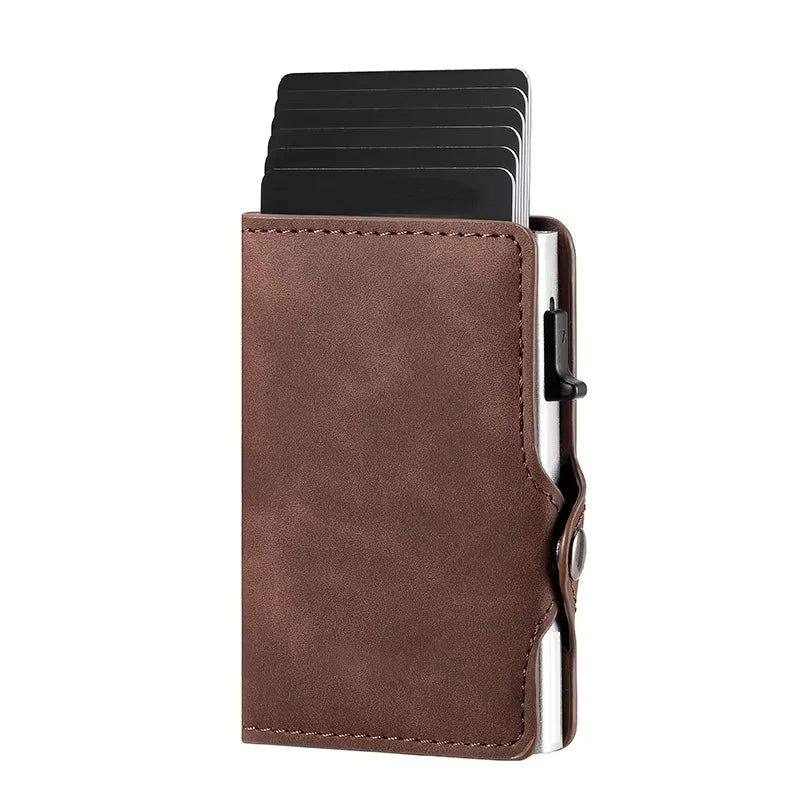 Men's Women's Multi-Function Designer Bank Card Wallet RFID Blocking Metal Aluminum ID Card Holder Fashion Business Pop-Up Purse