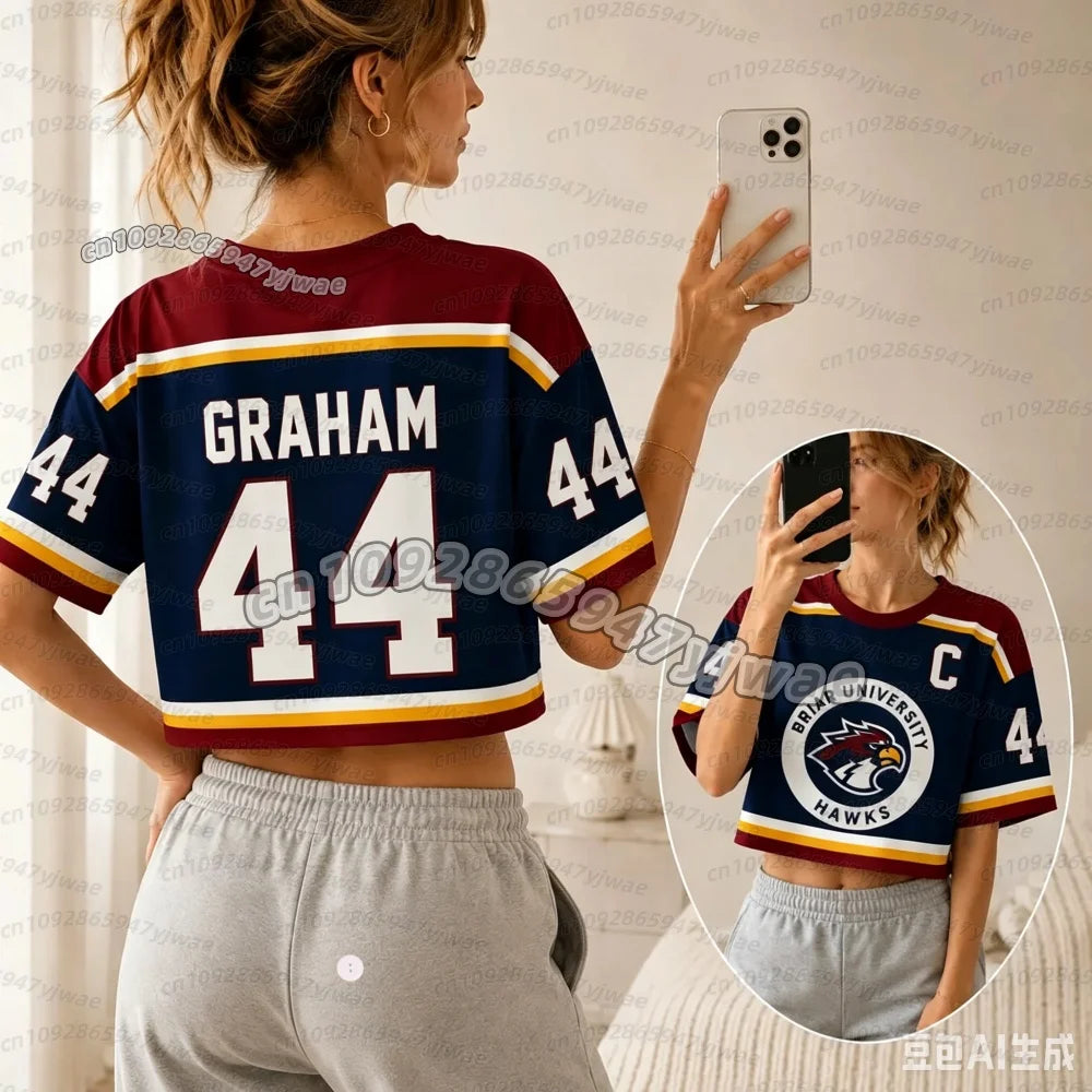 Briar University Crop Top Jersey 4, off Campus Bookish Jersey, Graham 44 Football Crop Top T-SHIRT Sports Child-parent t-shirt