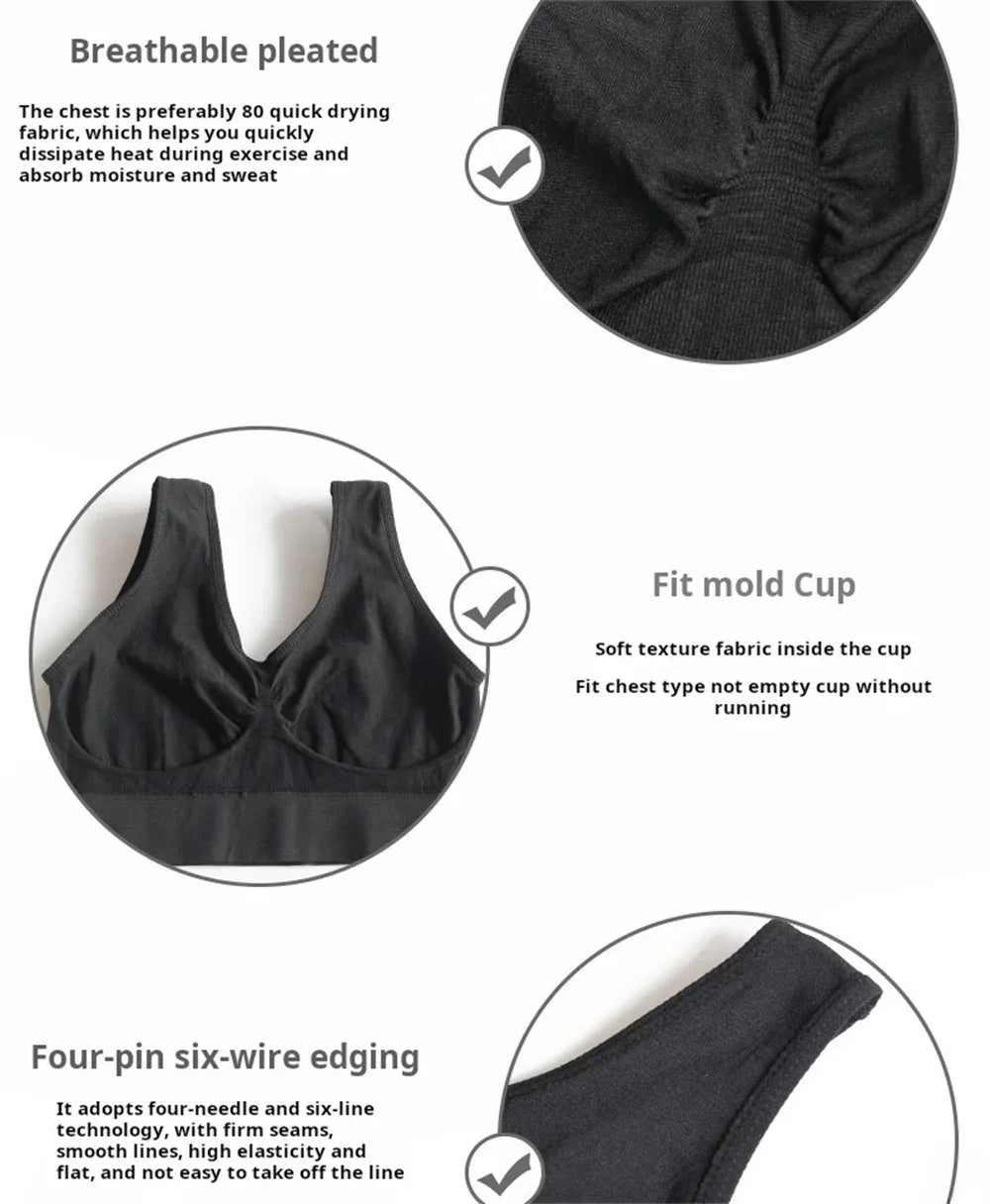 Women'S Seamless Bra For Women Crop Top Black Vertical Stripe Breathable Sports Bra Fitness Tube Tops Yoga Underwear Sports Bra