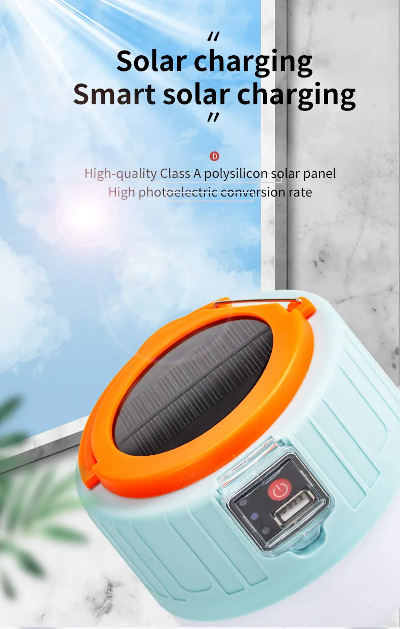 LED Camping Light USB Rechargeable Bulb High Power Outdoor Tent Lamp Portable Lantern Emergency Lighting Lights For BBQ Hiking