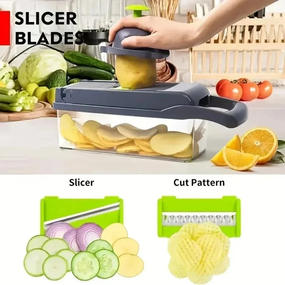 14-in-1 Multi Vegetable Chopper — Slice, Dice & Prep in Seconds