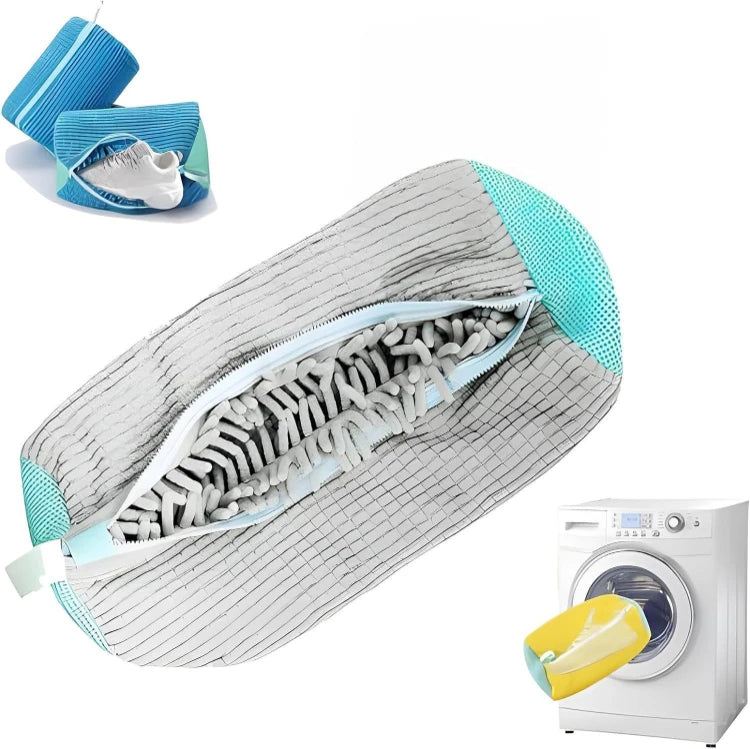 Durable Mesh Shoe Wash Bag with Zipper & Plush Lining - Protects Sneakers/Casual Shoes in Washing Machine, Reusable Laundry Bag