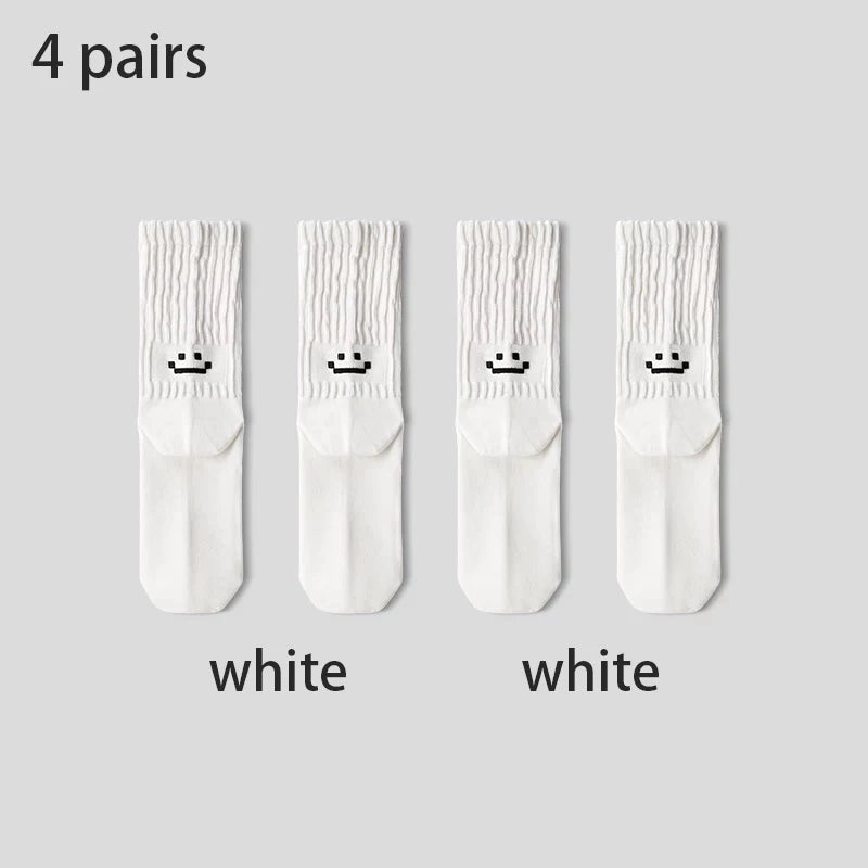 4 Pairs Men's Cotton Work Socks Cushioned Long Running Breathable Ankle Crew Socks  Casual Socks for Men Cycling socks