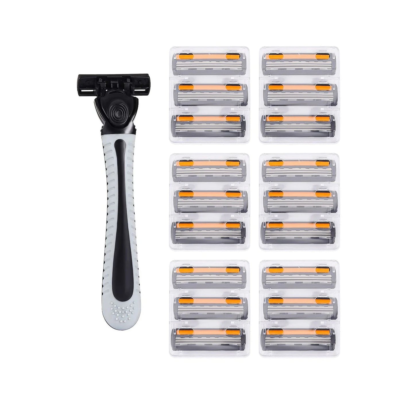 Men's Shaver Stainless Steel Shaving Three Layer Blade Shaver Reusable Razor Imported Blade Professional Barber Shaving Tools