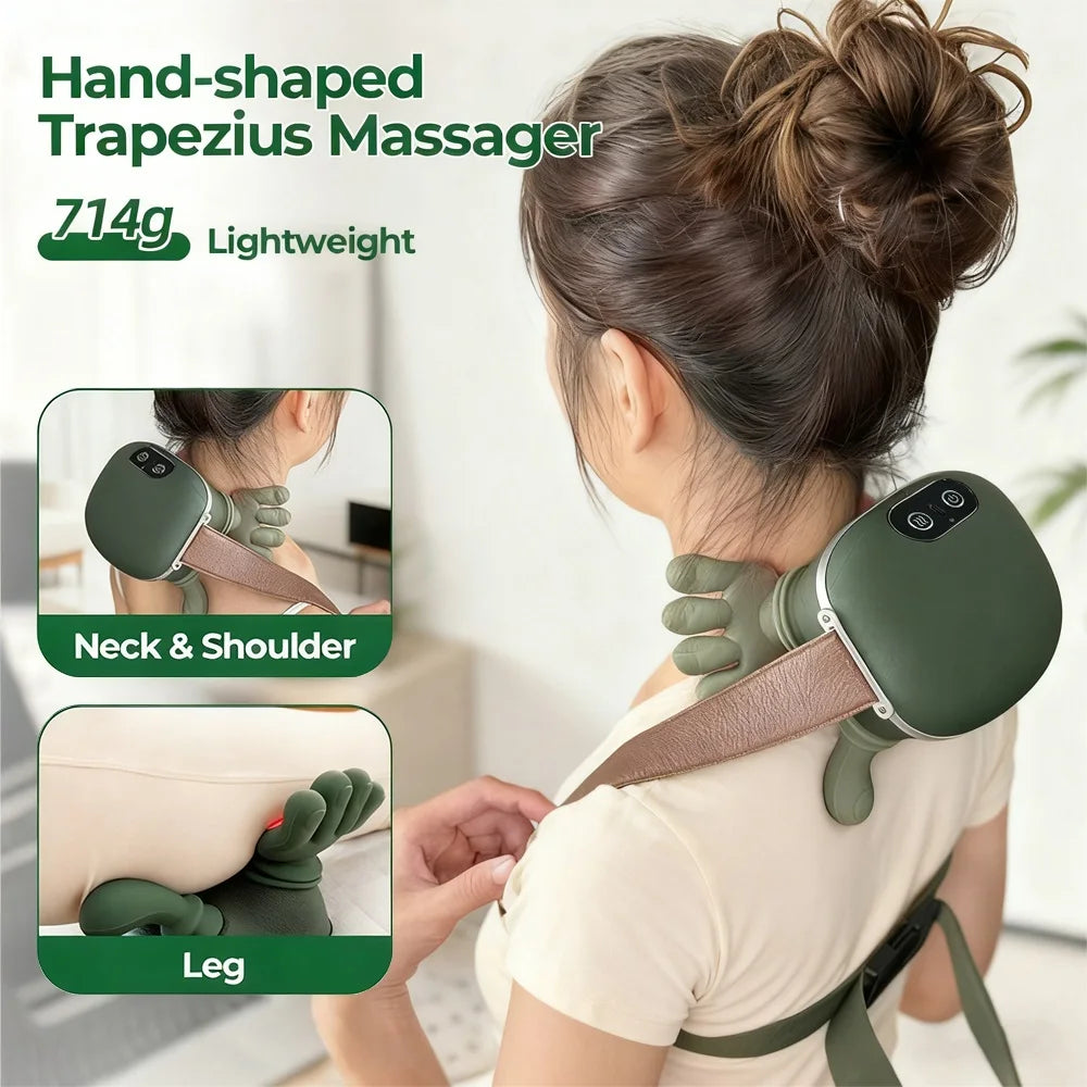 Wireless Bionic Finger Neck & Shoulder Kneading Massager – Shawl Wrap Design