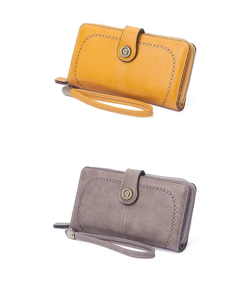 High Quality Women Wallet  Anti-theft Leather Wallets For Woman Long Zipper Large Ladies Clutch Bag Female Purse Card Holder