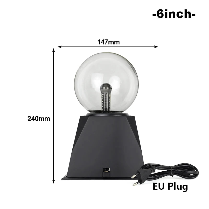 Magic Crystal Plasma Ball Lamp – 3–8 Inch LED Night Light Novelty Gift