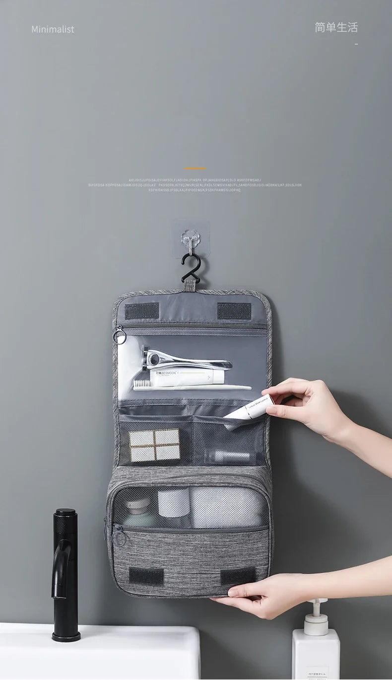 Oxford Waterproof Hanging Travel Toiletry Bag – Men & Women Wash Organiser