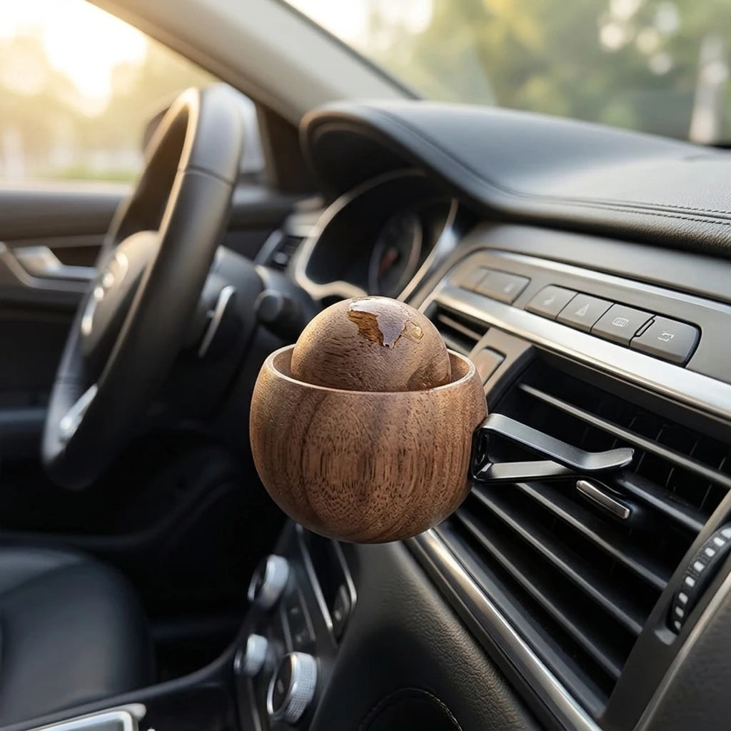 Car & Home Essential Oil Diffuser - Made of Wood Mini Cute Natural Fragrance Diffuser Suitable for Bedroom Living Room Bathroom