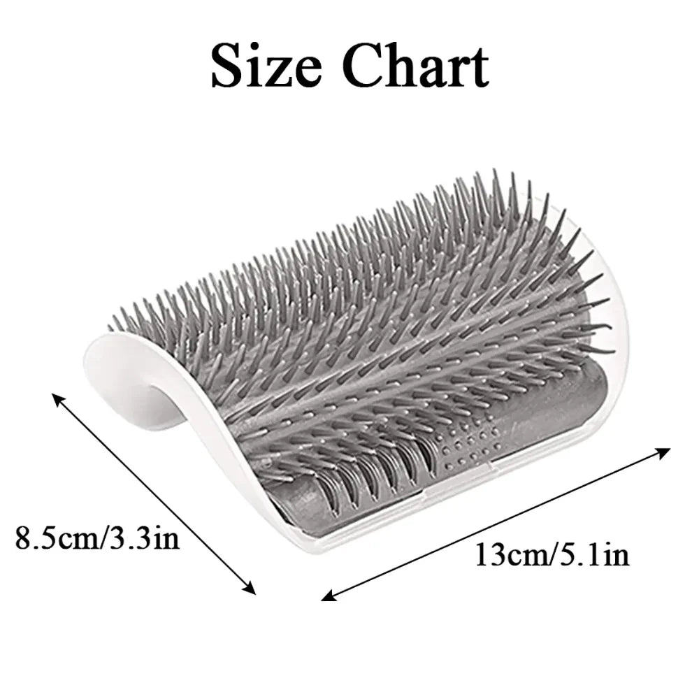 Cat Corner Grooming Massage Brush – Self-Cleaning Scratch & Comb for Kittens