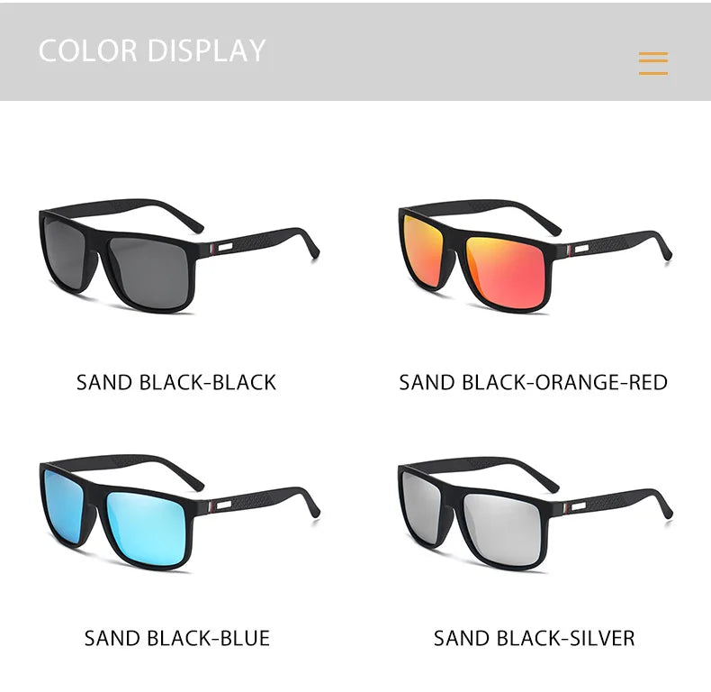 Fashion Vintage Square Polarized Sunglasses Men Women Luxury Brand Designer Men's Sun Glasses Driving Fishing UV400 Eyewear Man