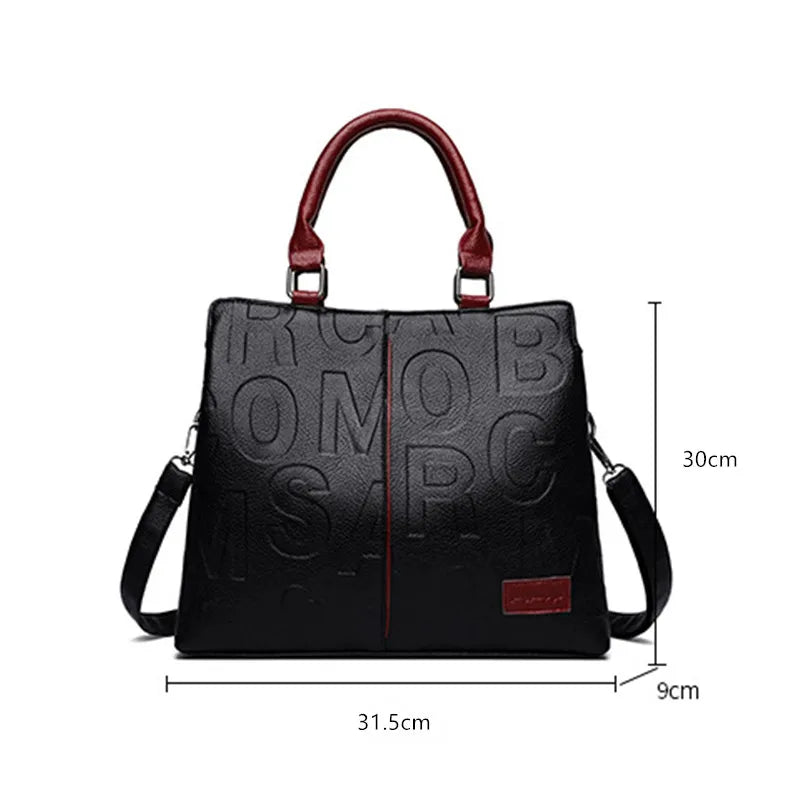 PU Leather Large Capacity Luxury Tote Shoulder Bag – Women's Travel Handbag
