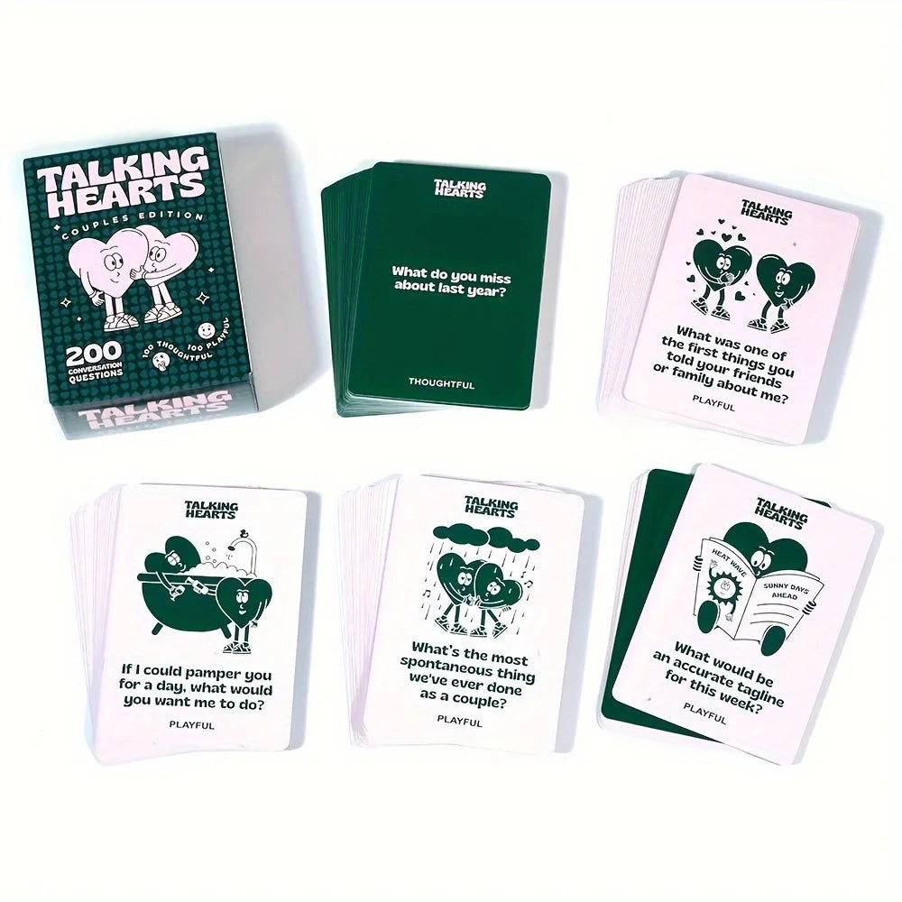 Talking Hearts Couples Card Game – 200 Date Night & Travel Adventure Questions