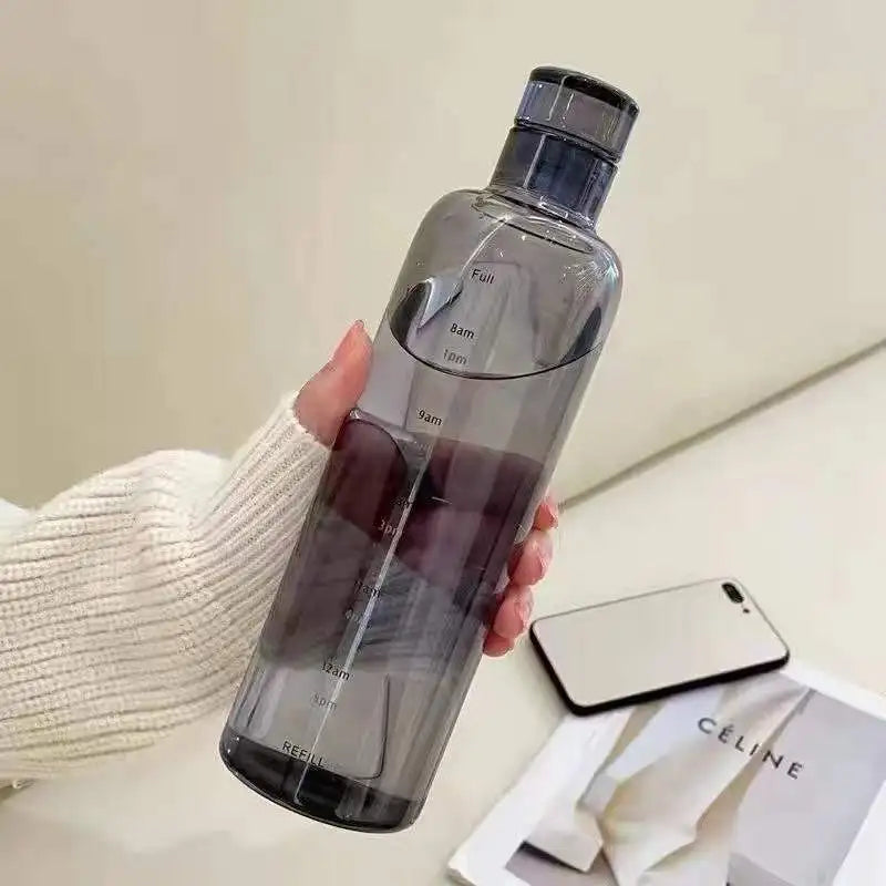 Simple Water Bottle With Time Scale For Tour Outdoor Sports And Travel Leak Proof Seal School Water Bottles for Girls Milk Juice