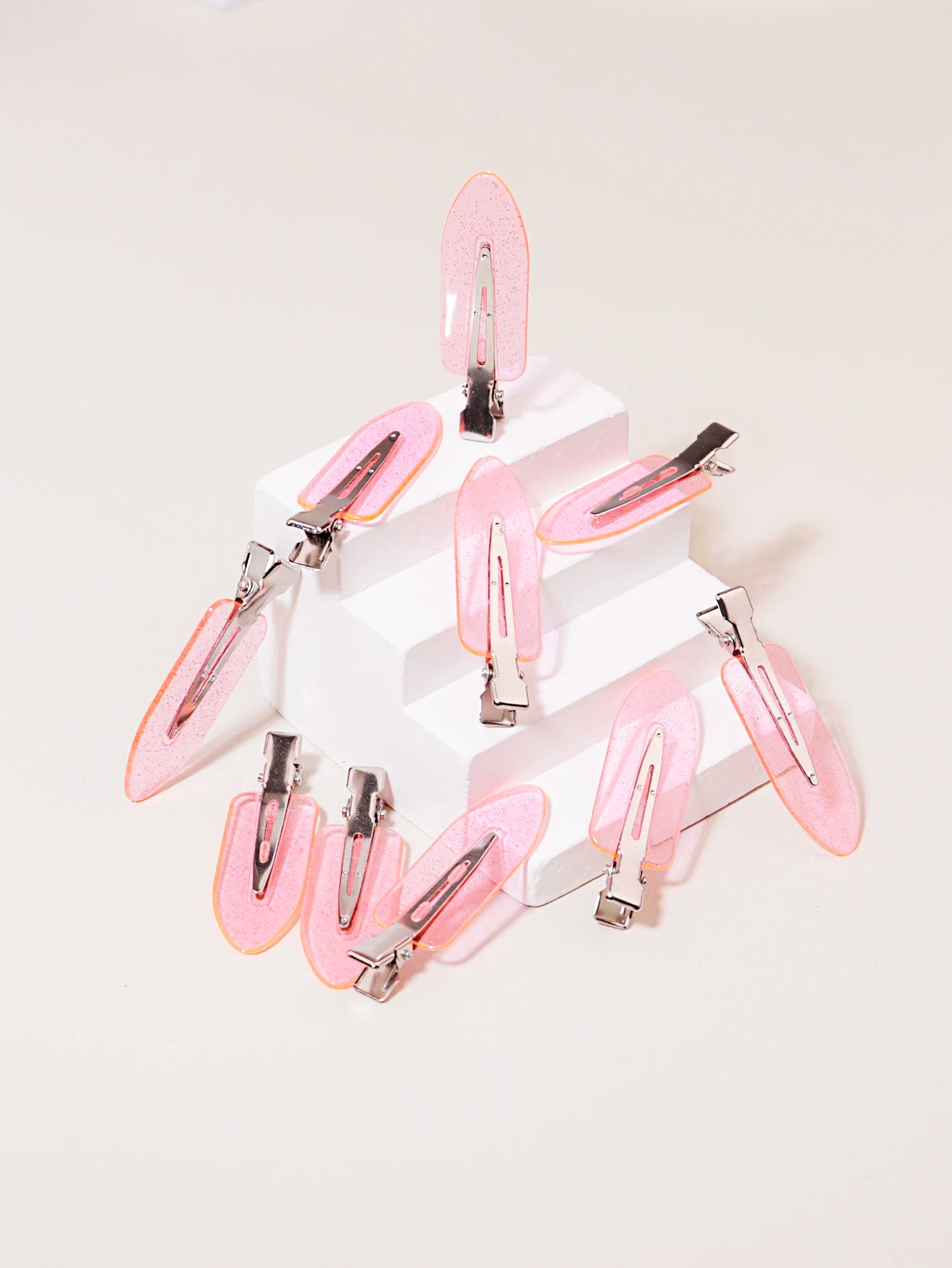 10pcs seamless fashion girl transparent hair clips, makeup facial accessory clips styling hair clips Special for real hair wigs