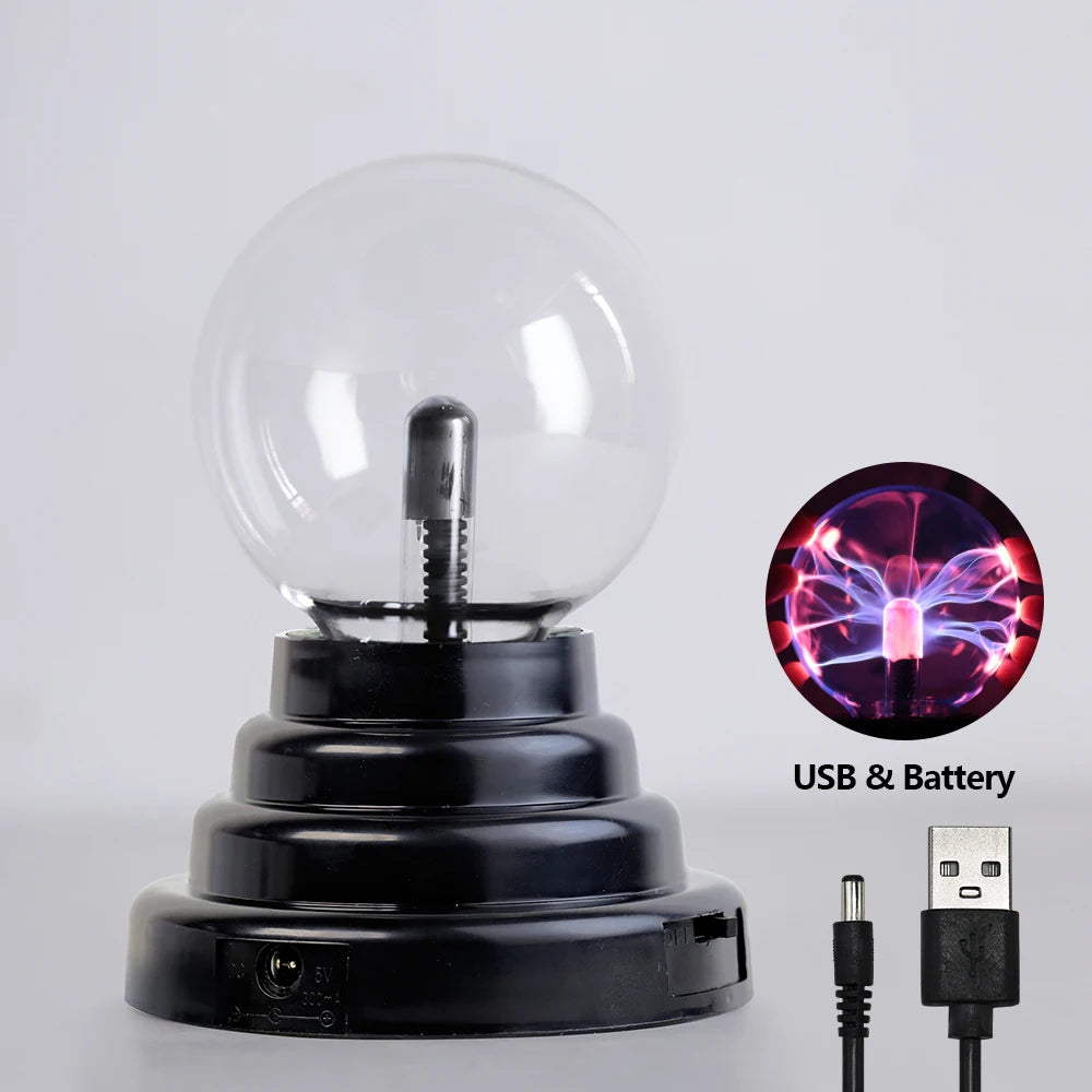 Magic Crystal Plasma Ball Lamp – 3–8 Inch LED Night Light Novelty Gift
