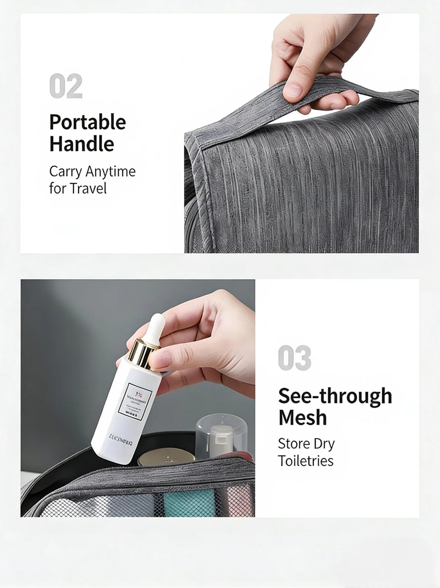 Homefish Wall-Mounted Travel Personal Hygiene Bag Cosmetics and Bathroom Supplies Packs