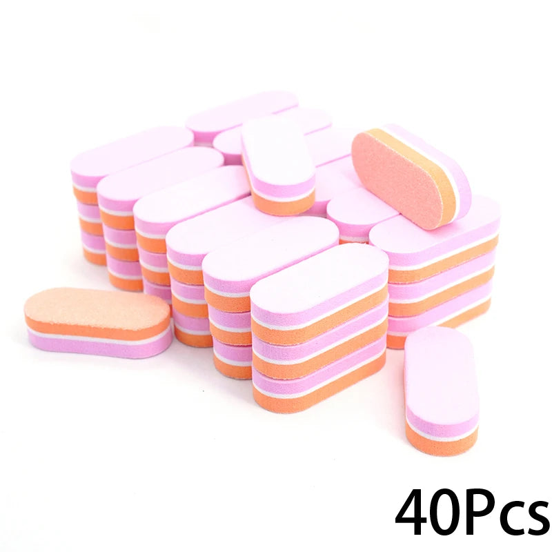 50Pc Professional Mini Nails Art buffer File 100/180 Sandpaper Manicure Tips Care File Sanding Polishing Grinding Equipment Tool
