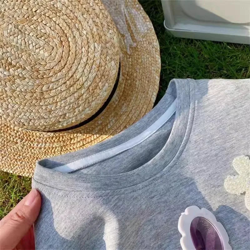 Korean-Style Children's Clothing Girls' Summer Set, Cool Short-Sleeve Shorts, Baby Casual Sports Versatile Trendy Children's Two-Piece Set