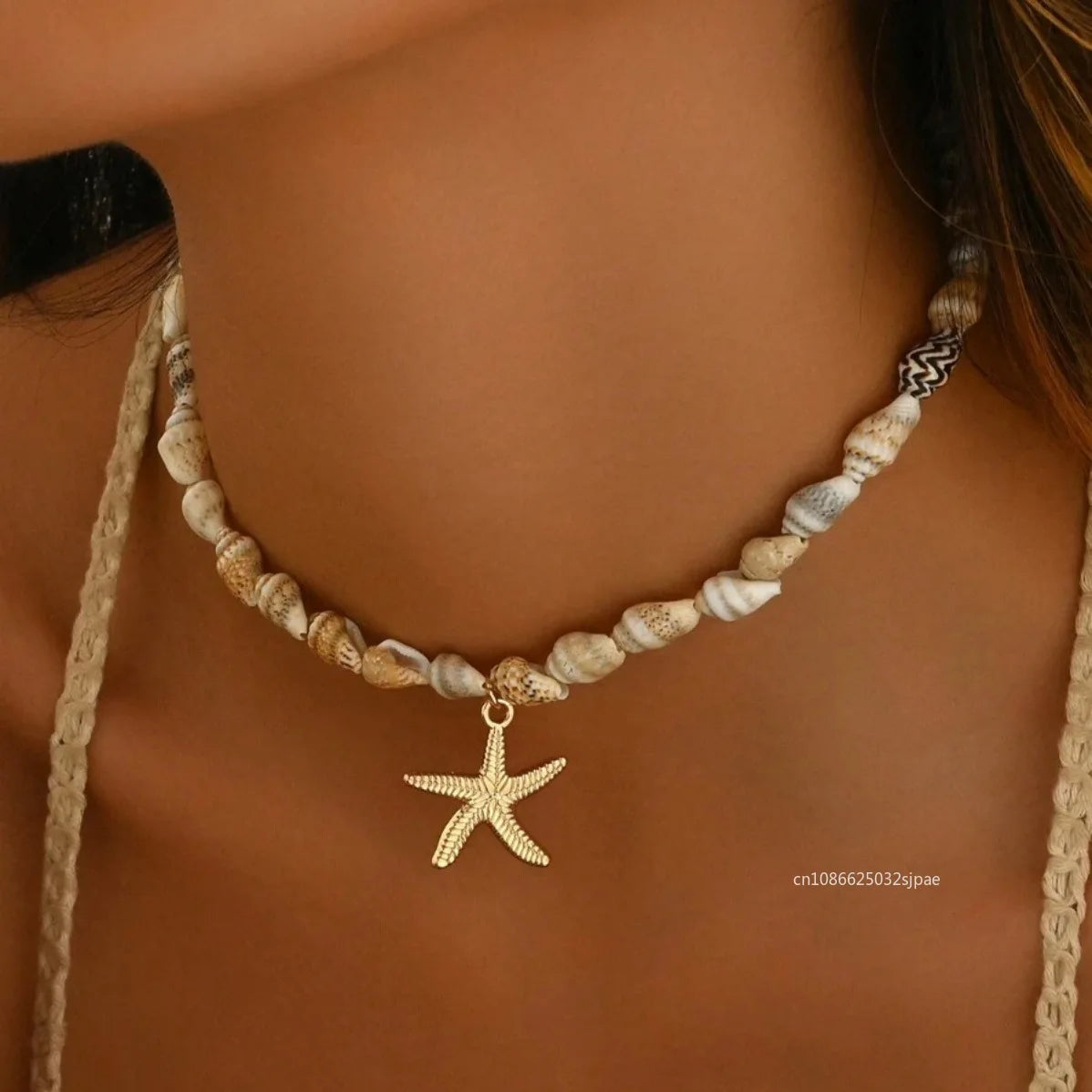 Natural Seashell Beaded Choker Necklace – Bohemian Beach Summer Jewellery