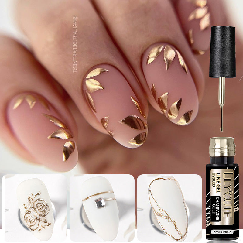 Silver Metallic Gel Nail Polish Liner – Super Bright Mirror Pull Line Art Pen