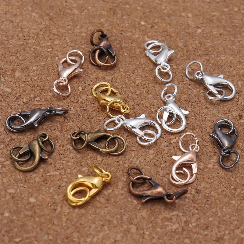8 Colors 200pcs Open Jump Rings+ 50pcs Lobster Clasps Hooks Connectors Jewelry Making DIY Bracelet Necklace Jewelry Findings Kit