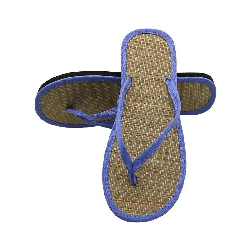 2023 Women Flat Flip-flops Slippers Comfortable Non-slip Sandals Bamboo Rattan Flip Flop Home Bathroom Fashion Slippers Zapatos