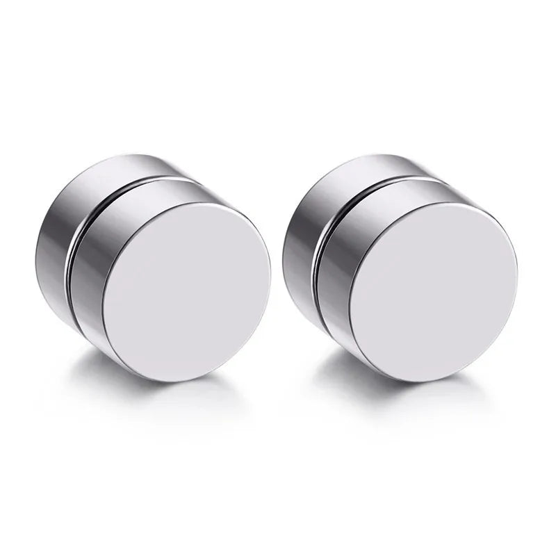Punk round Zircon Magnetic Ear Studs Crystal CZ Non Piercing Jewelry for Men And Women Strong Magnet Clip Earrings