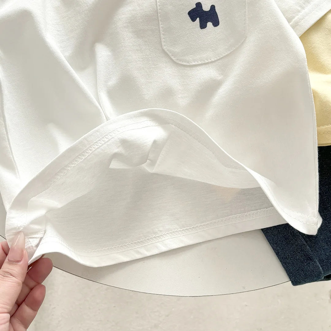 Children's Soft Cotton T-shirt Cotton Boys Summer Baby Boys and Girls New Clothing Girls Loose Casual Blouse Half-sleeved