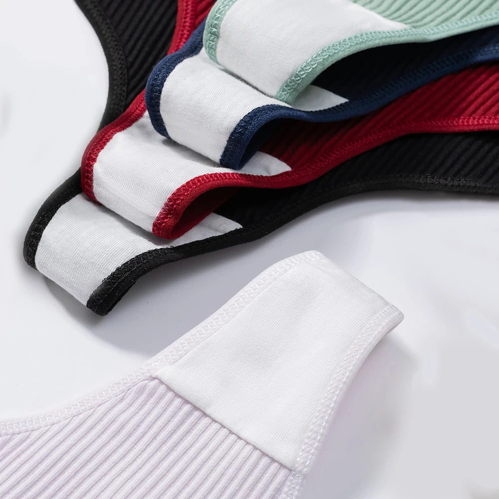 3Pcs/Set Thongs Women's Panties Striped Briefs Girls Solid Color Elastic Underwear Female Sexy Lingeries Hot Comfort G-string