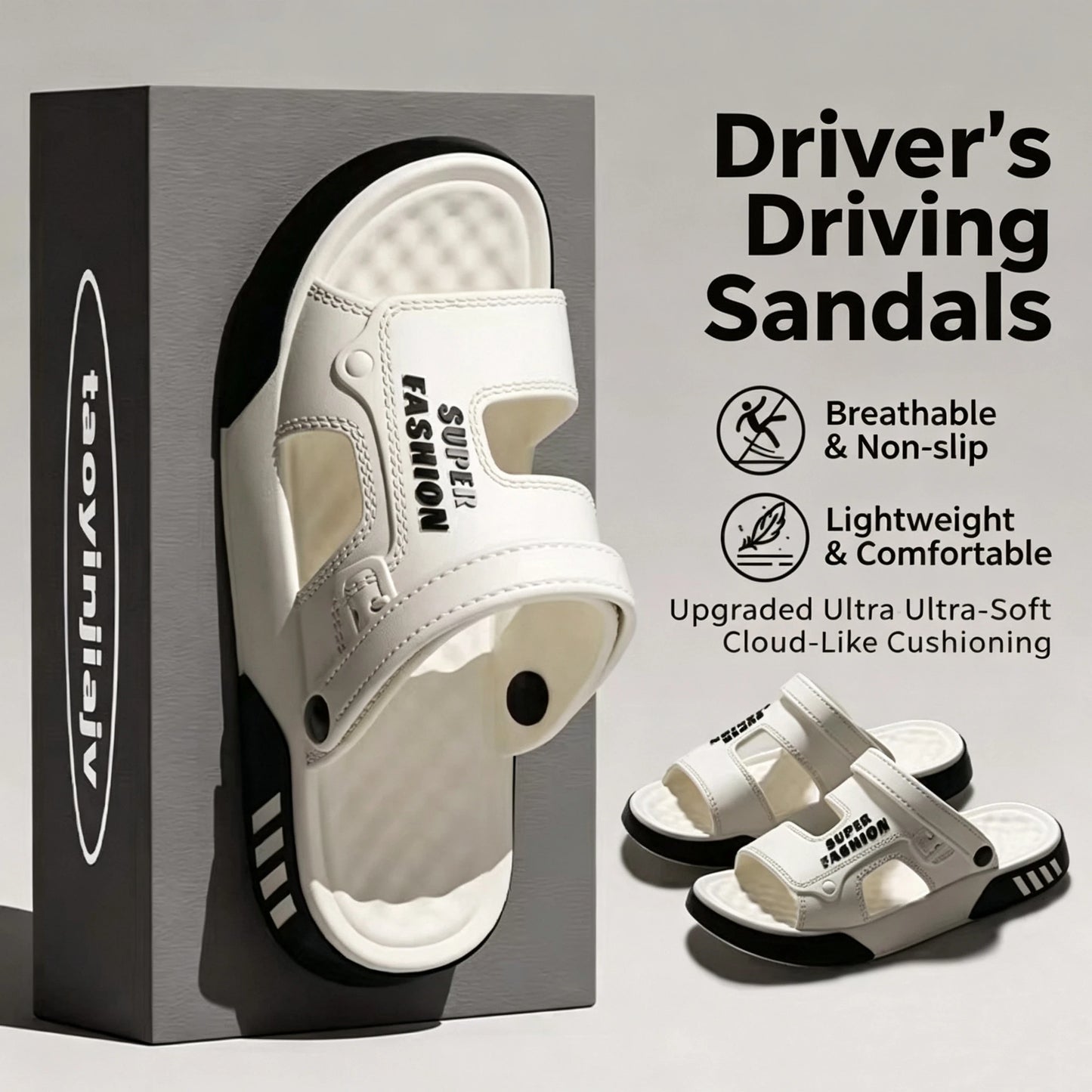 Summer Men’s Sandals EVA Soft-soled Platform Slides Slippers Indoor Outdoor Walking Beach Shoes Flip-Flops Mens Home Shoes