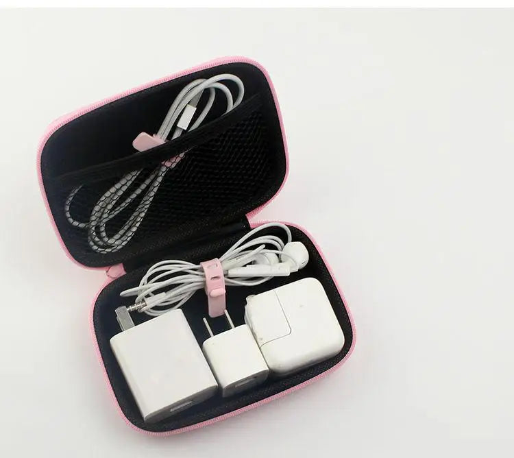 Hello Kitty Data Cable Charger Storage Box Earphone Cable Storage Bag Cartoon Cute Portable Mini Bag Camera Organizer Box