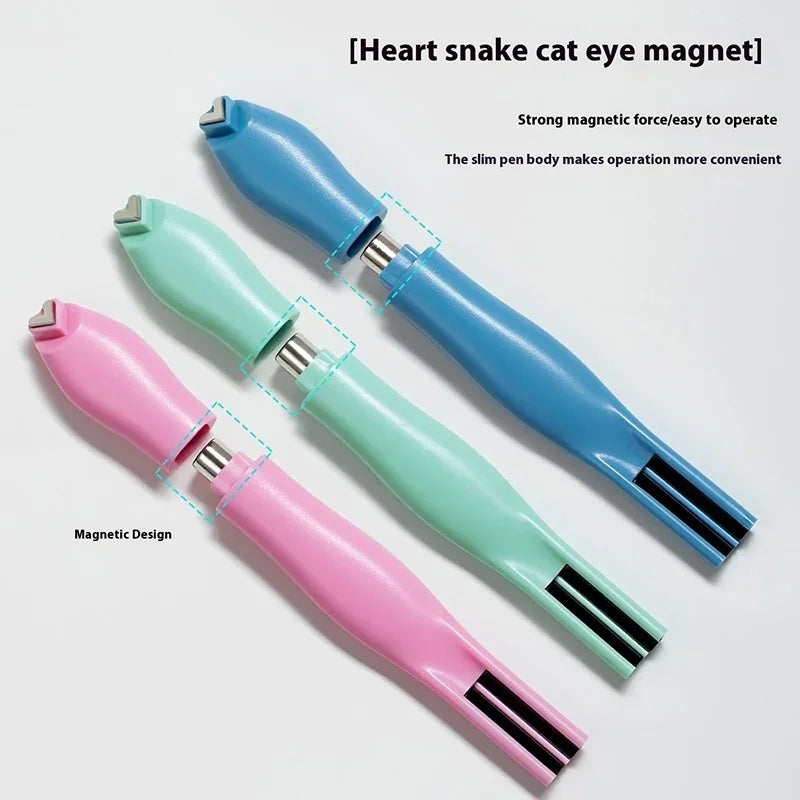 3 in 1 Cat Eye Nail Magnetic Stick Love Heart Snake Pattern French Cat Eye Nail Magnet UV Gel Polish Effect Manicure Design Tool
