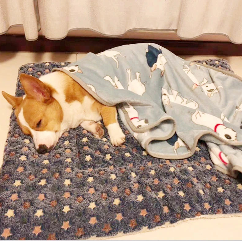 Flannel Pet Sleeping Mat & Sofa Bed – Soft Winter Blanket for Dogs & Cats